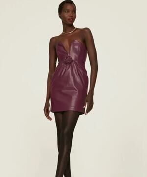 new ashley park x rtr vegan leather mini dress size 2